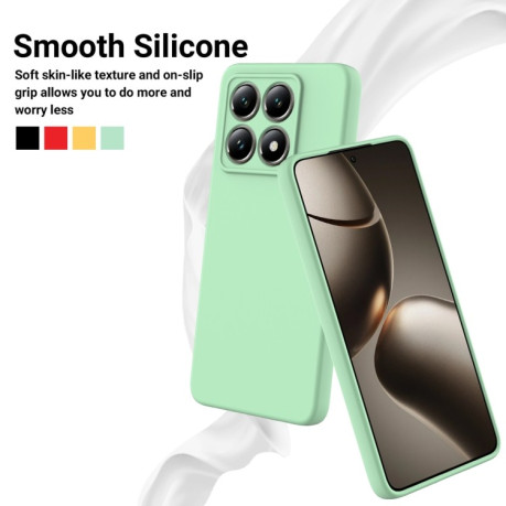 Силиконовый чехол Solid Color Liquid Silicone на Xiaomi 14T Pro - зеленый