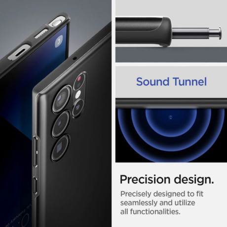 Оригінальний чехол Spigen Thin Fit для Samsung Galaxy S22 - Black