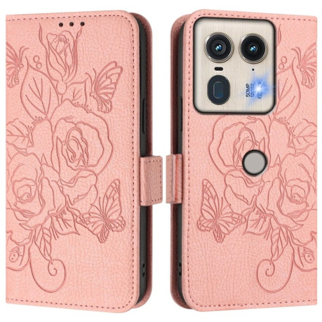 Чехол-книжка Magnetic RFID Anti-theft Leather для Motorola Edge 50 5G Global - розовый