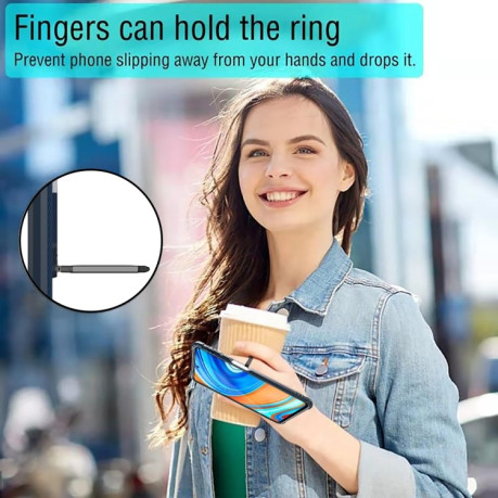 Протиударний чохол 360 Degree Rotating Ring Holder на Xiaomi Redmi Note 10 Pro - синій