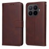 Чехол-книжка со строчкой и фактурой Calf на Xiaomi 17T 5G — коричневый