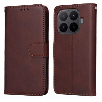 Чехол-книжка со строчкой и фактурой Calf на Xiaomi 17T 5G — коричневый