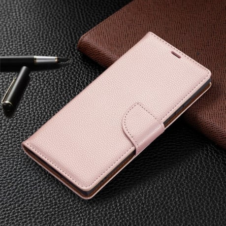 Чохол-книжка Litchi Texture Pure Color Samsung Galaxy S22 Ultra 5G - рожеве золото