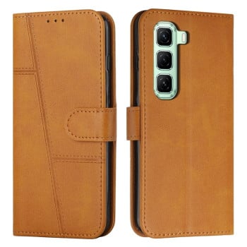 Чехол-книжка со строчкой и фактурой Calf на Infinix Hot 50 Pro+ 4G - желтый