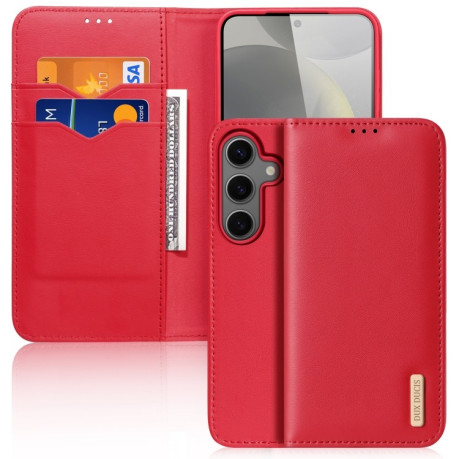 Шкіряний чохол-книжка DUX DUCIS Hivo Series  для Samsung Galaxy S25 5G - червоний