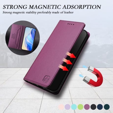 Чохол-книжка Retro Skin Feel Business Magnetic на OnePlus Nord CE 4 - фіолетовий