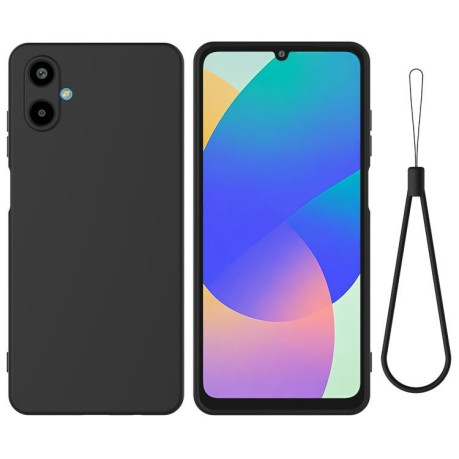 Силиконовый чехол Solid Color Liquid Silicone на Samsung Galaxy M06 / F06 5G - черный