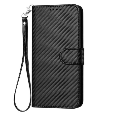 Чехол-книжка Carbon Fiber Texture на Realme GT7 Pro - черный