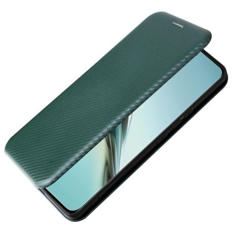 Чохол-книжка Carbon Fiber Texture на Realme 13 Pro / 13 Pro+ - зелений