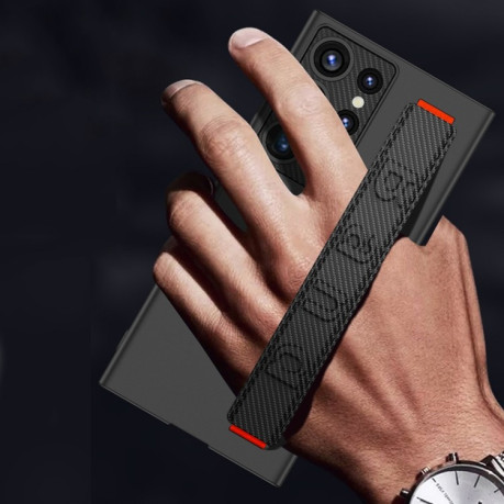 Противоударный чехол GKK Wristband with Holder для Samsung Galaxy S23 Ultra 5G - черный