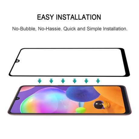 Защитное стекло 3D Full Glue Full на Samsung Galaxy A31/A32 4G - прозрачно-черное