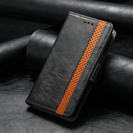 Чехол-книжка CaseNeo Splicing Dual Magnetic Buckle Leather для iPhone 16e - черный