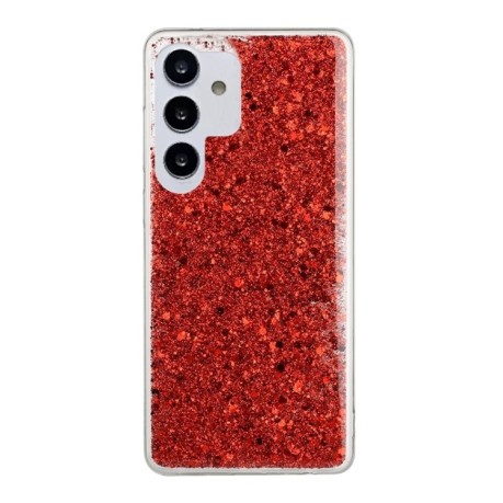 Противоударный чехол Glitter Sequins Epoxy для Samsung Galaxy S24+ 5G - красный
