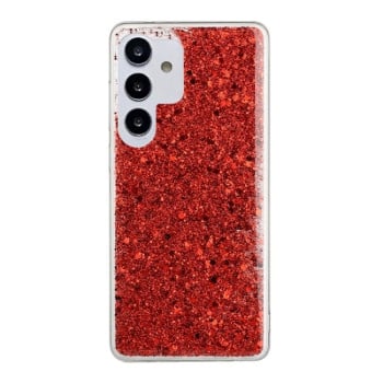 Противоударный чехол Glitter Sequins Epoxy для Samsung Galaxy S24 FE 5G - красный