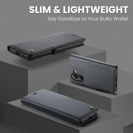 Чохол-книжка CaseMe 023 Butterfly Buckle Litchi Texture RFID Anti-theft Leather для Xiaomi Poco X7 Pro - чорний