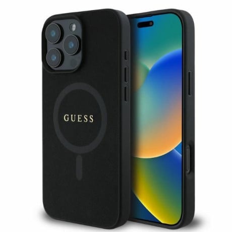 Оригинальный чехол Guess Saffiano MagSafe на iPhone 16 Pro Max - Black