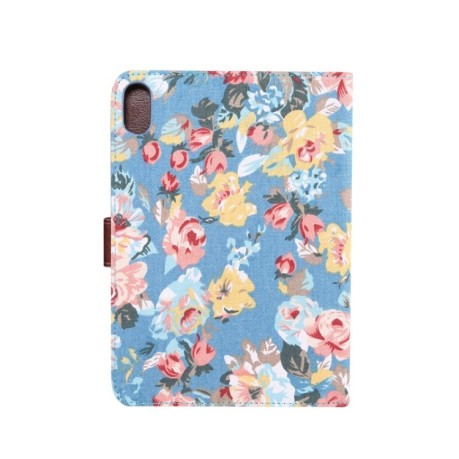 Чехол-книжка Flower Cloth Texture на iPad mini 6 - синий