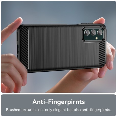Протиударний чохол Brushed Texture Carbon Fiber Samsung Galaxy M13 - чорний