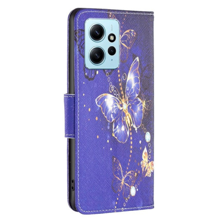 Чехол-книжка Colored Drawing Pattern для Xiaomi Redmi Note 12 4G - Purple Butterfly