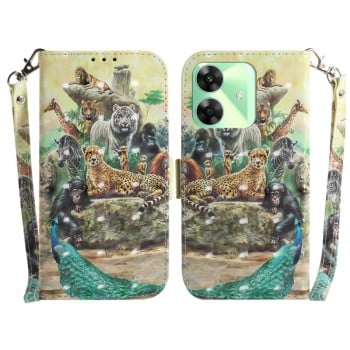 Чехол-книжка 3D Colored Horizontal Flip Leather для Realme C61/C63/Note 60/Note 60x - Zoo