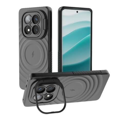 Чохол  Lens Frame Bracket Corrugated MagSafe для Xiaomi Redmi Note 14 Pro+ 5G - чорний
