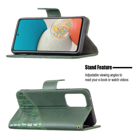 Чехол-книжка Matching Color Crocodile Texture для Samsung Galaxy A53 5G - зеленый