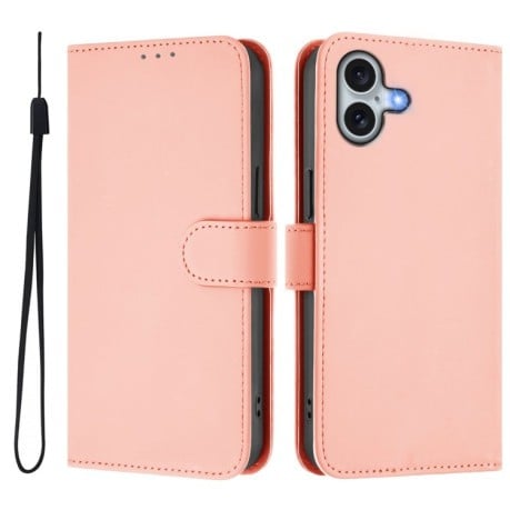 Чохол-книжка Skin Feel S-type для iPhone 16 Plus - рожевий