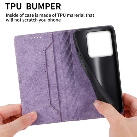 Чохол-книжка Business Solid Color Magnetic RFID Leather на Xiaomi 14T Pro - фіолетовий
