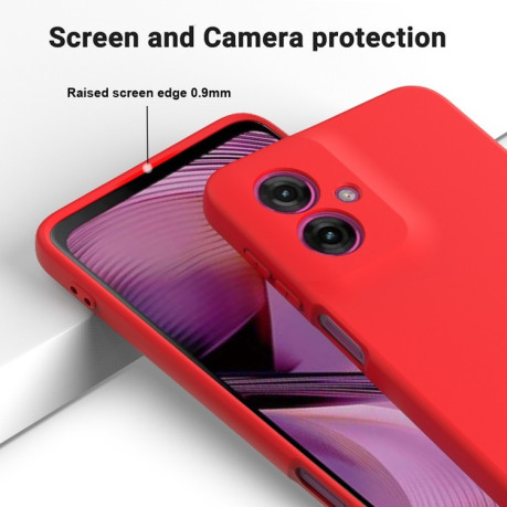 Силиконовый чехол Solid Color Liquid Silicone на Motorola Moto G55 - красный
