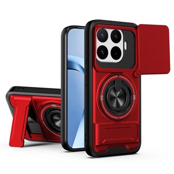 Протиударний чохол Lens Sliding Window Multifunctional Magnetic Shockproof зі шторкою камери на Xiaomi 17T Pro 5G — червоний
