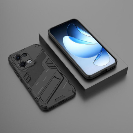 Противоударный чехол Punk Armor с подставкой на OPPO Reno13 5G Global - черный