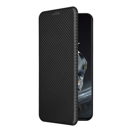Чехол-книжка Carbon Fiber Texture на OnePlus 12 - черный