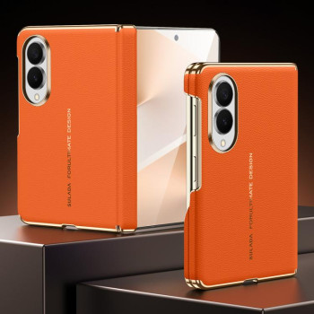 Шкіряний магнітний чохол Sulada на Samsung Galaxy Fold8 5G — оранжевий