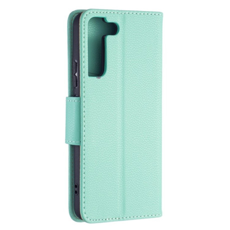 Чехол-книжка Litchi Texture Pure Color на Samsung Galaxy S22 Plus 5G - зеленый