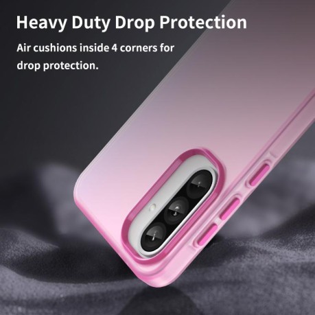 Противоударный чехол Frosted Translucent TPU Hybrid PC для Samsung Galaxy A56 5G - розовый
