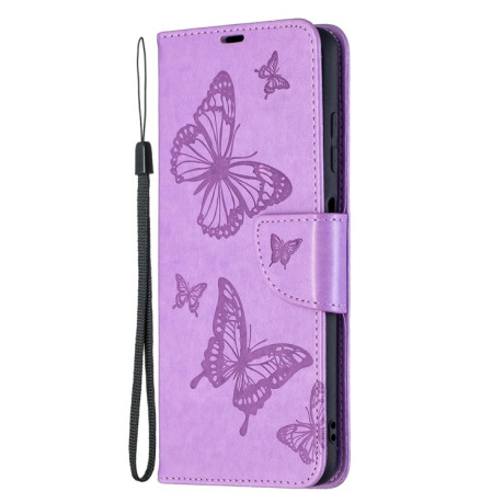 Чохол-книжка Butterflies Pattern на Xiaomi Poco X3 / Poco X3 Pro - фіолетовий