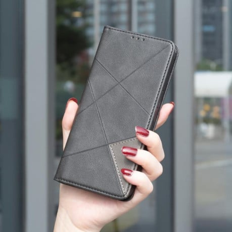 Чехол-книжка Rhombus Texture на Infinix Hot 60 Pro 4G - черный
