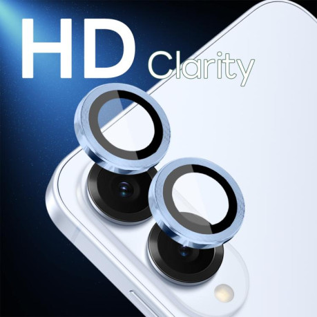 Защитное стекло на камеру NORTHJO Camera Lens Protector CD Metal Ring на Samsung Galaxy S25 Edge 5G - синее