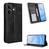 Чехол-книжка Magnetic Buckle Retro Crazy Horse Texture на Realme Note 80 4G — чёрный