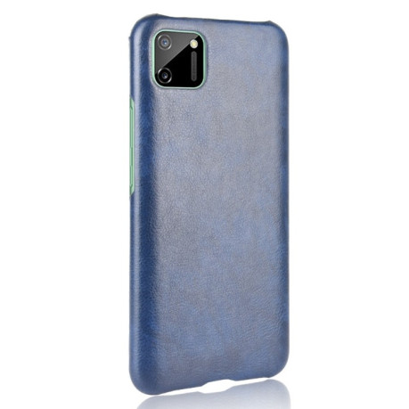 Чехол Litchi Texture на Realme C11 - синий