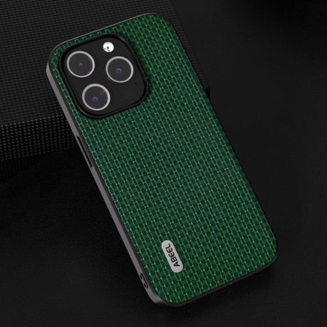 Чехол ABEEL Genuine Leather Luxury для iPhone 15 Pro - зеленый