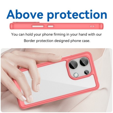 Противоударный чехол Colorful Acrylic Series для Xiaomi Redmi Note 13 4G Global - красный