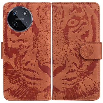 Чехол-книжка Tiger Embossing для Realme 11 4G Global - коричневый
