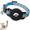 Противоударный брелок с ремешком для  AirTag Tracker Silicone Case Pet Collar Locator - синий
