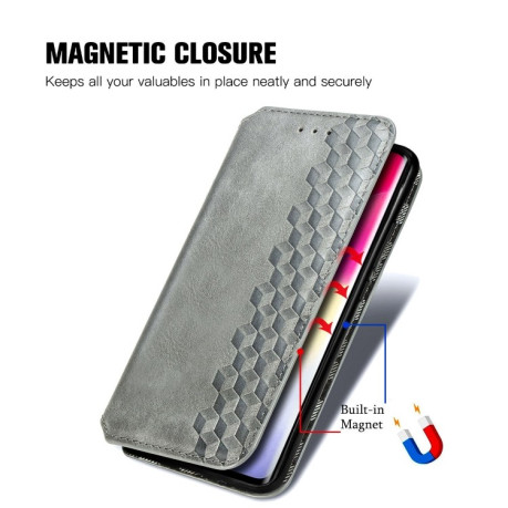 Чехол-книжка Cubic Grid на Xiaomi Mi Note 10 Lite - серый