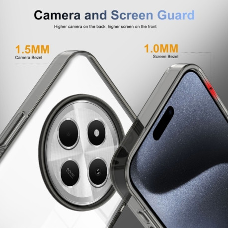 Чохол протиударний Anti-slip Clear Acrylic Hybrid для Xiaomi Redmi 14C 4G/Poco C75/Redmi A4 5G - чорний