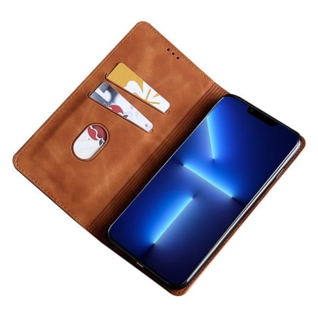 Чехол-книжка Retro Skin Feel Business Magnetic на  Samsung Galaxy M55 5G - коричневый