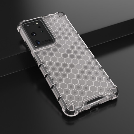 Противоударный чехол Honeycomb на Samsung Galaxy S21 Ultra - белый