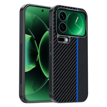 Противоударный чехол Carbon Fiber Texture Printing на Xiaomi 17 Pro Max — чёрный/синий