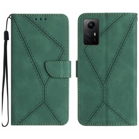 Чохол-книжка Stitching Embossed для Xiaomi Redmi Note 12S - зелений